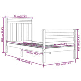 Cadre de lit sans matelas 90x200 cm bois massif