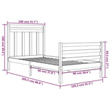 Cadre de lit sans matelas 100x200 cm bois massif