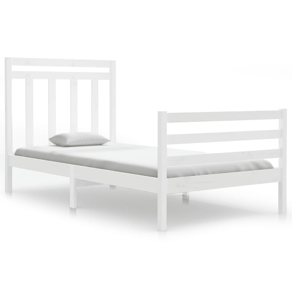 Cadre de lit sans matelas blanc 100x200 cm bois massif