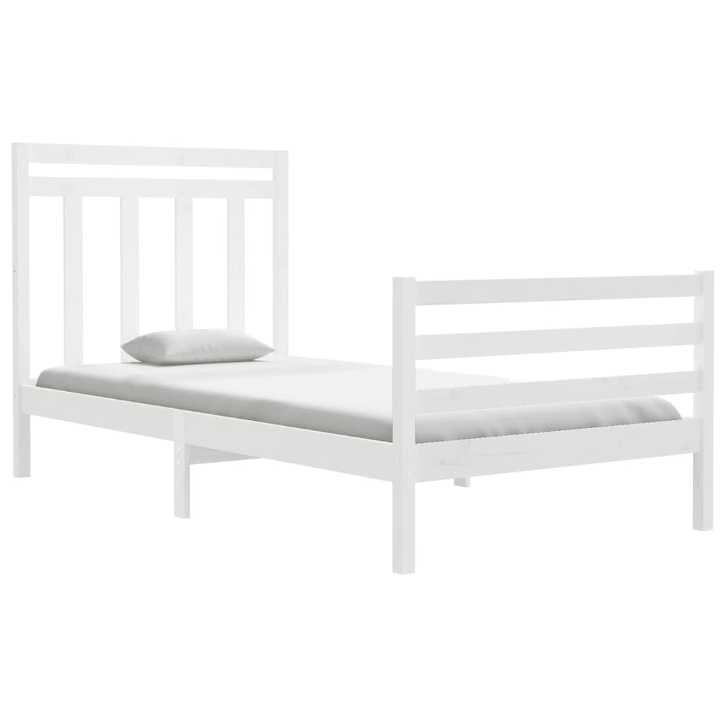 Cadre de lit sans matelas blanc 100x200 cm bois massif