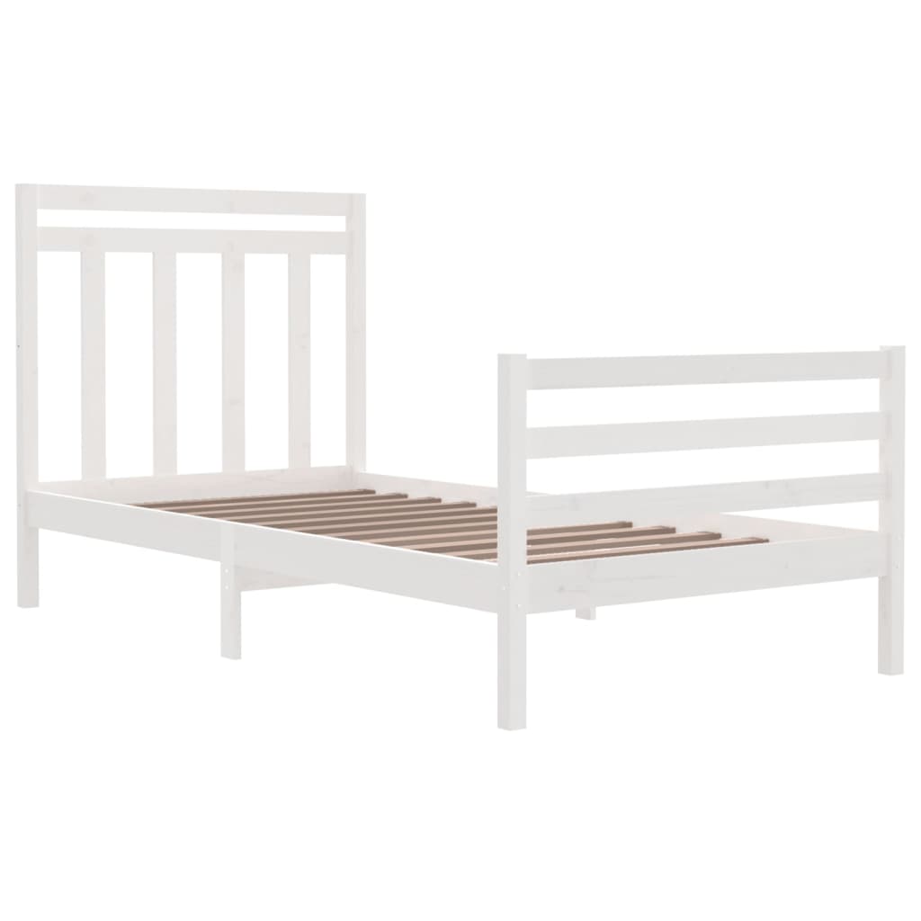 Cadre de lit sans matelas blanc 100x200 cm bois massif