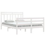 Cadre de lit sans matelas blanc 140x200 cm bois massif