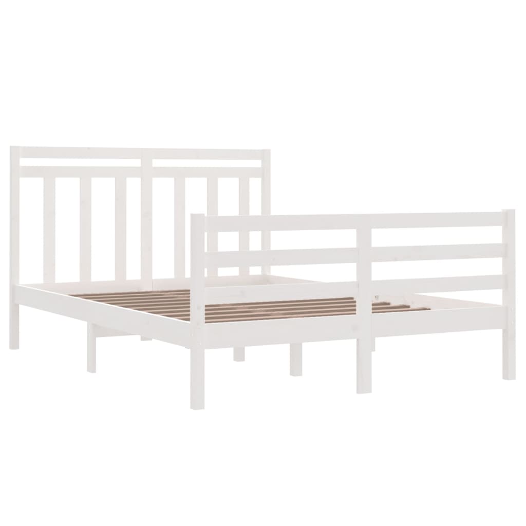 Cadre de lit sans matelas blanc 140x200 cm bois massif