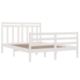 Cadre de lit sans matelas blanc 140x200 cm bois massif