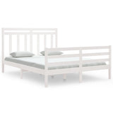 Cadre de lit sans matelas blanc 150x200 cm bois massif