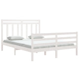 Cadre de lit sans matelas blanc 150x200 cm bois massif