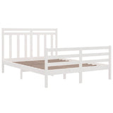 Cadre de lit sans matelas blanc 150x200 cm bois massif