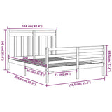 Cadre de lit sans matelas blanc 150x200 cm bois massif