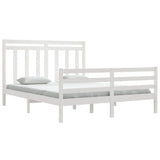 Cadre de lit sans matelas blanc 160x200 cm bois massif