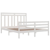 Cadre de lit sans matelas blanc 160x200 cm bois massif