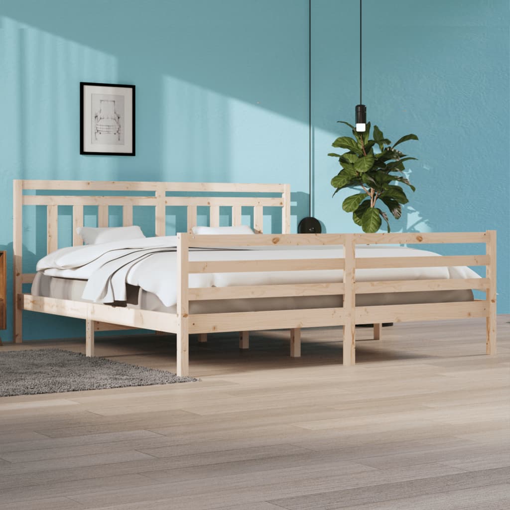 Cadre de lit sans matelas 200x200 cm bois massif