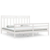 Cadre de lit sans matelas blanc 200x200 cm bois massif