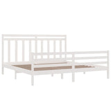 Cadre de lit sans matelas blanc 200x200 cm bois massif