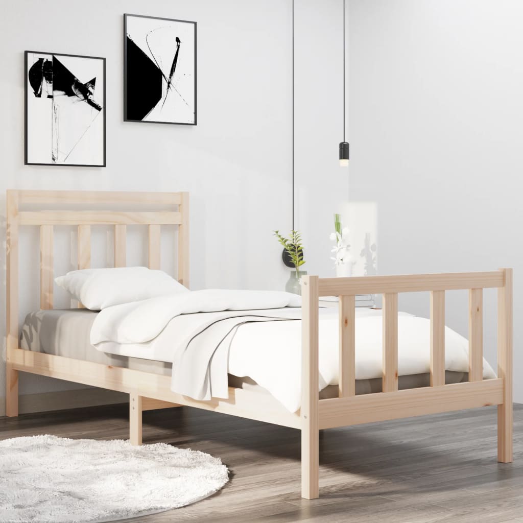 Cadre de lit sans matelas 90x190 cm bois massif