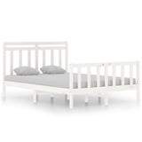 Cadre de lit sans matelas blanc 135x190 cm bois massif