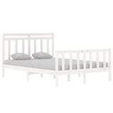 Cadre de lit sans matelas blanc 135x190 cm bois massif