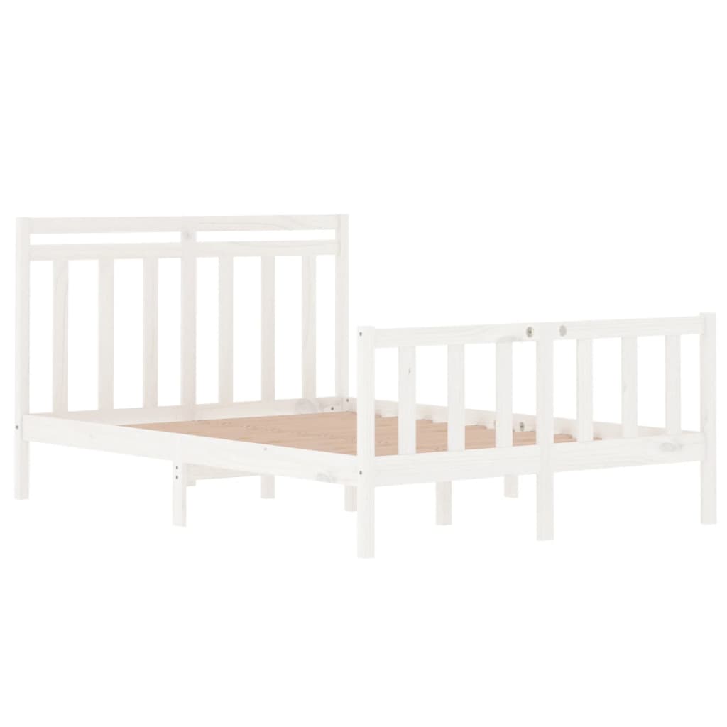 Cadre de lit sans matelas blanc 135x190 cm bois massif