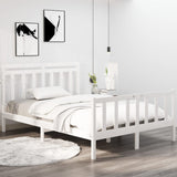 Cadre de lit sans matelas blanc 135x190 cm bois massif