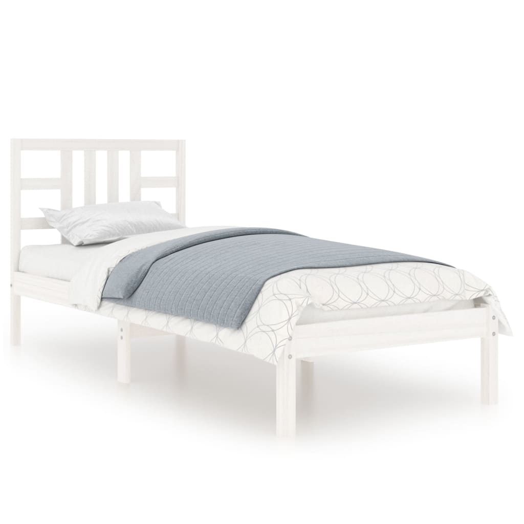 Cadre de lit sans matelas blanc 90x190 cm bois massif