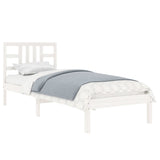 Cadre de lit sans matelas blanc 90x190 cm bois massif