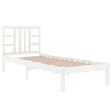 Cadre de lit sans matelas blanc 90x190 cm bois massif