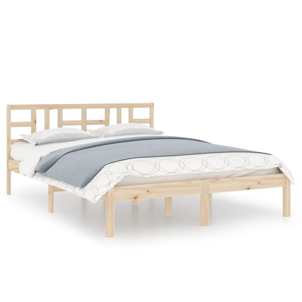 Cadre de lit sans matelas 135x190 cm bois massif