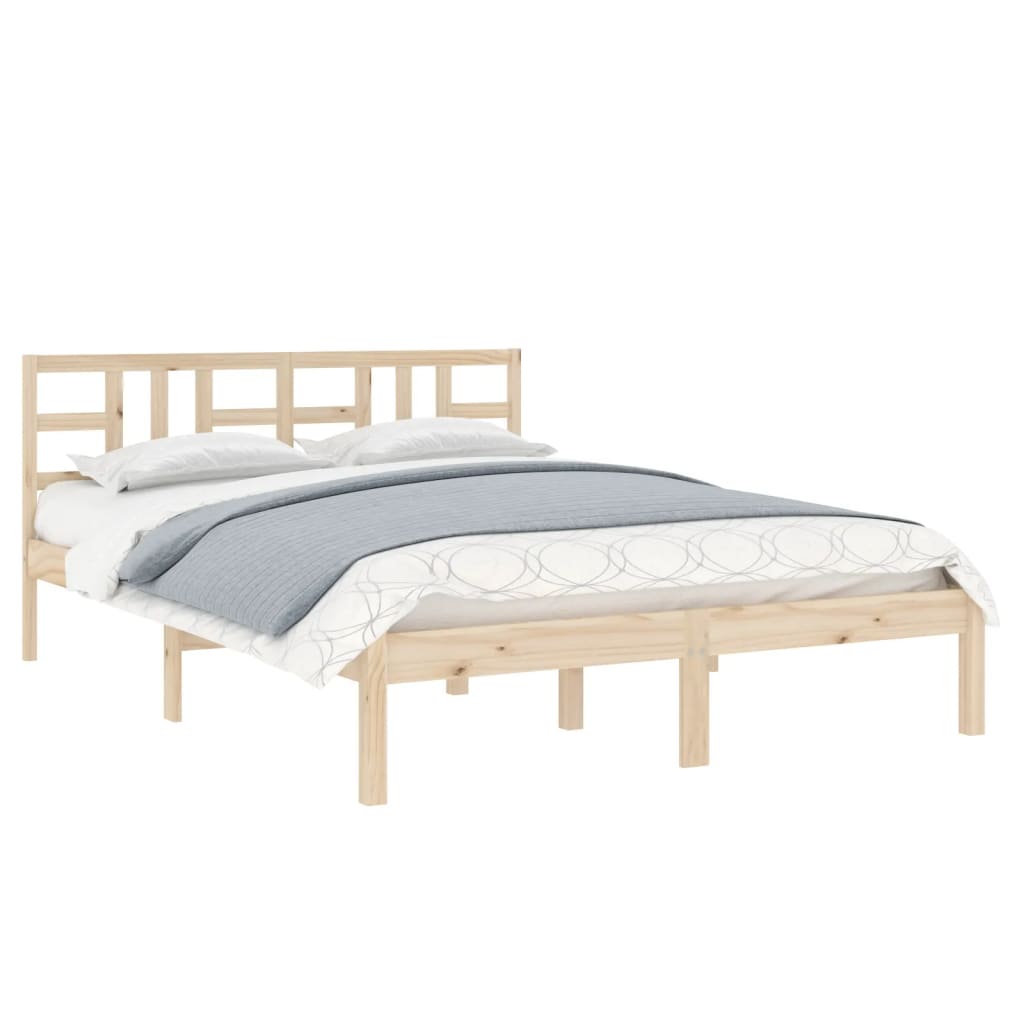 Cadre de lit sans matelas 135x190 cm bois massif