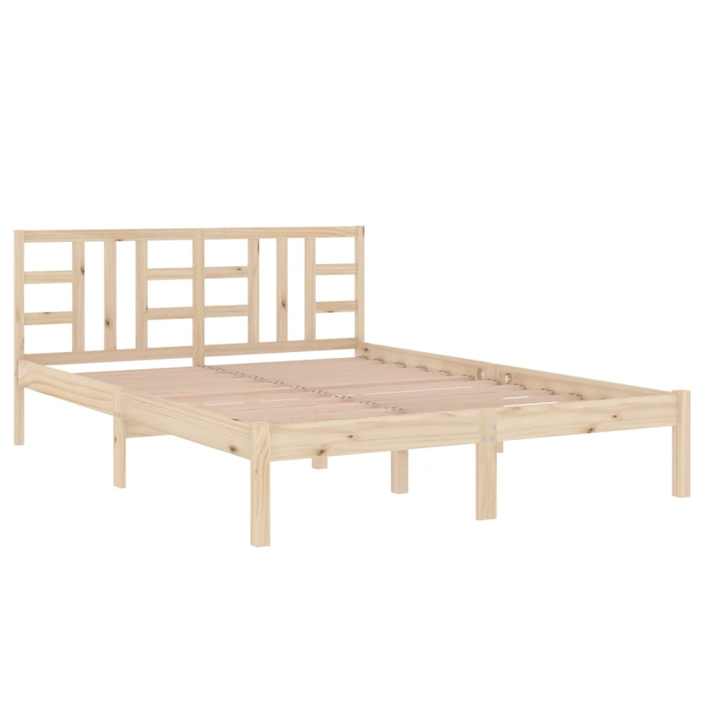 Cadre de lit sans matelas 135x190 cm bois massif