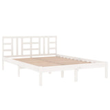 Cadre de lit sans matelas blanc 135x190 cm bois massif