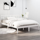 Cadre de lit sans matelas blanc 135x190 cm bois massif