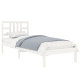 Cadre de lit sans matelas blanc 90x200 cm bois massif