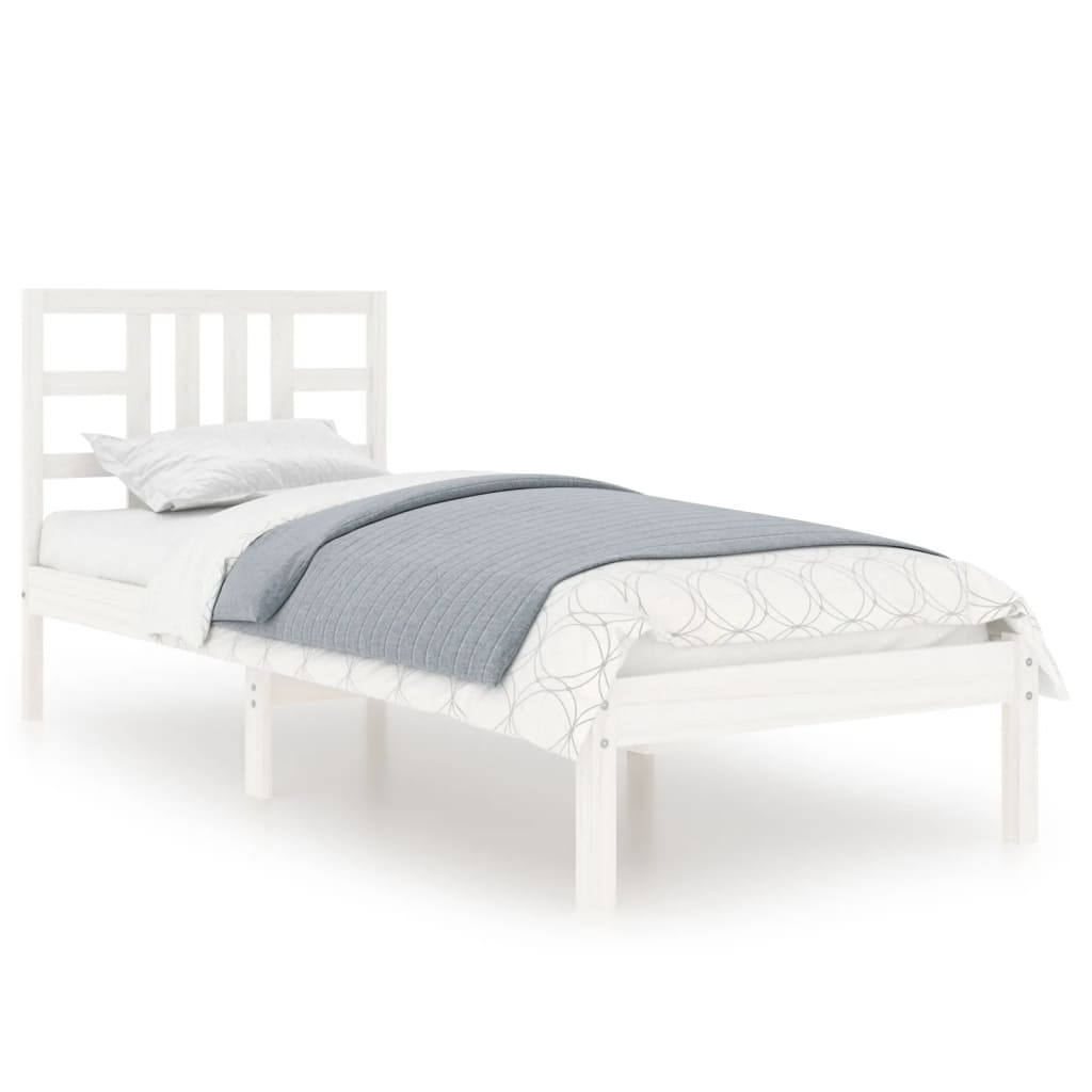 Cadre de lit sans matelas blanc 100x200 cm bois massif