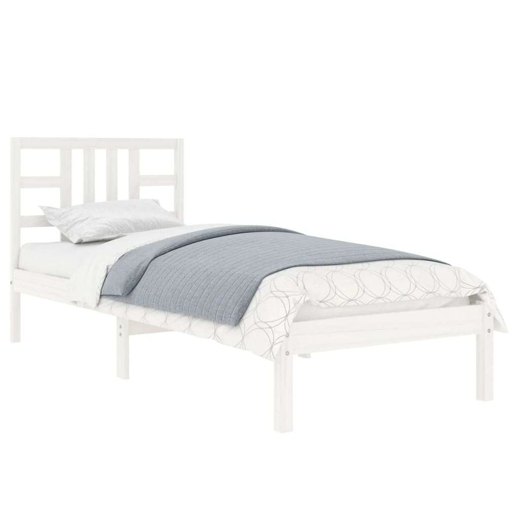 Cadre de lit sans matelas blanc 100x200 cm bois massif