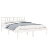 Cadre de lit sans matelas blanc 150x200 cm bois massif