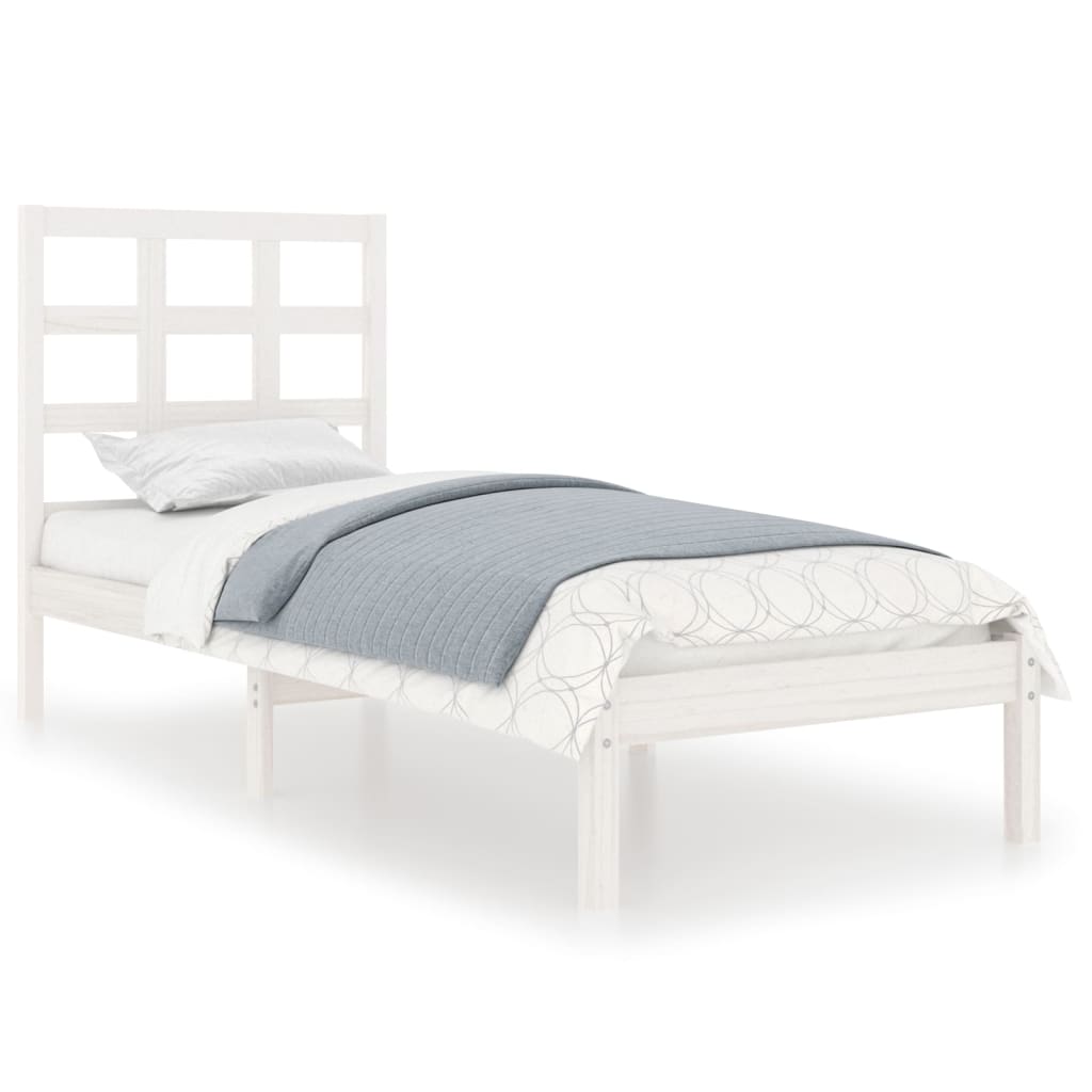 Cadre de lit sans matelas blanc 90x190 cm bois massif