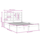 Cadre de lit sans matelas 135x190 cm bois massif