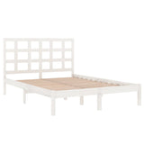 Cadre de lit sans matelas blanc 140x200 cm bois massif