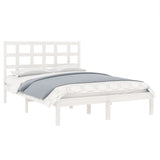 Cadre de lit sans matelas blanc 160x200 cm bois massif