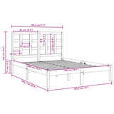 Cadre de lit sans matelas blanc 180x200 cm bois massif