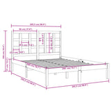 Cadre de lit sans matelas blanc 200x200 cm bois massif