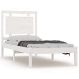 Cadre de lit sans matelas blanc 75x190 cm bois massif