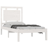 Cadre de lit sans matelas blanc 75x190 cm bois massif