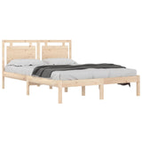 Cadre de lit sans matelas 135x190 cm bois massif