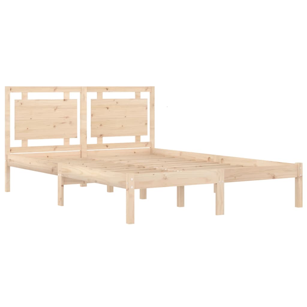 Cadre de lit sans matelas 135x190 cm bois massif