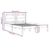 Cadre de lit sans matelas 135x190 cm bois massif