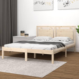 Cadre de lit sans matelas 135x190 cm bois massif