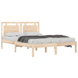 Cadre de lit sans matelas 140x190 cm bois massif