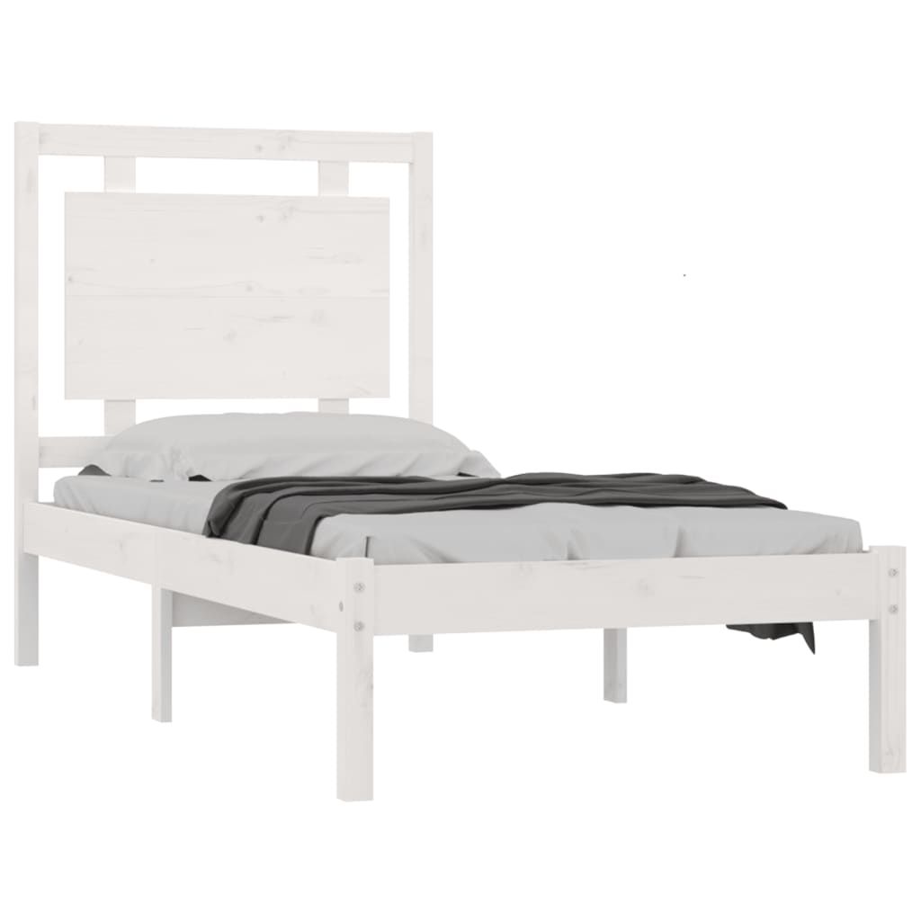 Cadre de lit sans matelas blanc 100x200 cm bois massif