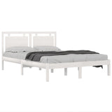 Cadre de lit sans matelas blanc 150x200 cm bois massif