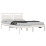 Cadre de lit sans matelas blanc 200x200 cm bois massif